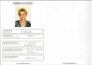 Legitymacja opiekunki osób starszych